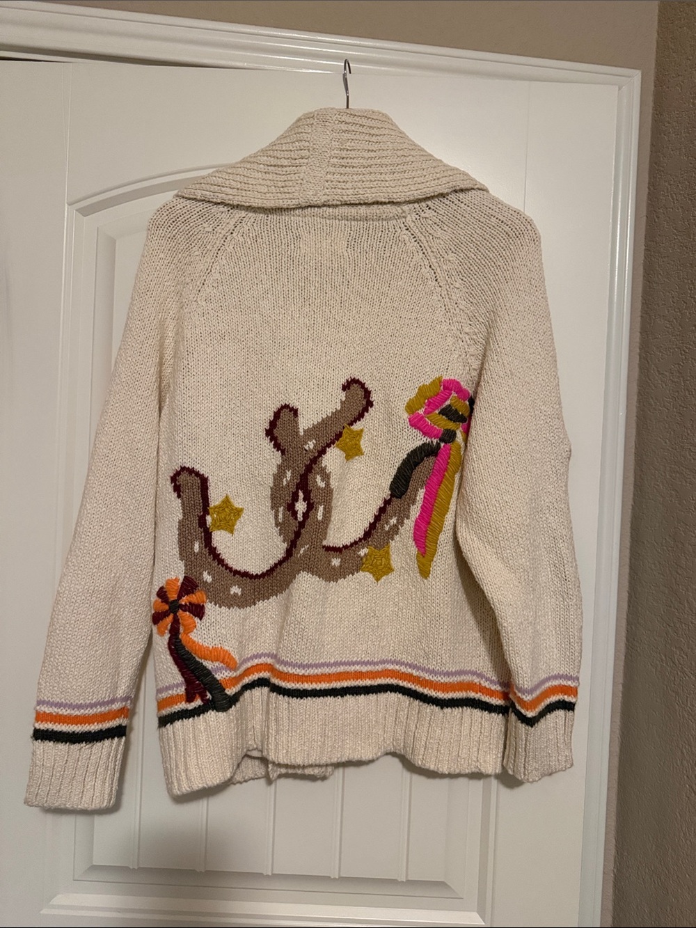Maeve Cream Shawl Collar Cardigan with Multicolor Embroidery - Anthropologie